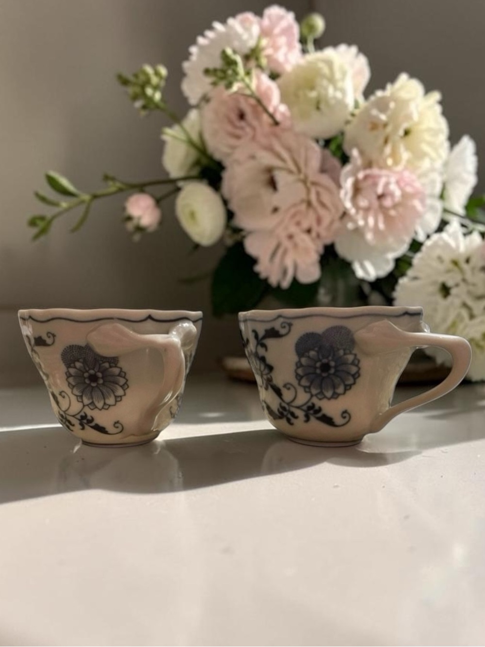Vintage Blue Danube Tea Cups Set 2 Blue Onion Japan Cottagecore